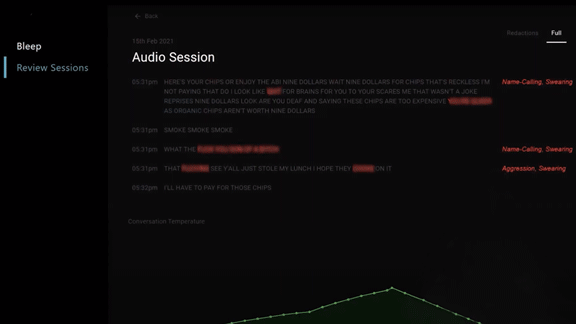 Voice recognition tool "Bleep" working