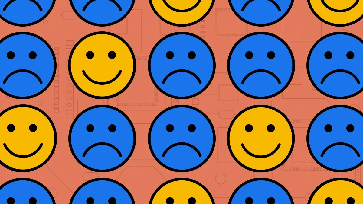 Happy Yellow faces and sad blue faces 