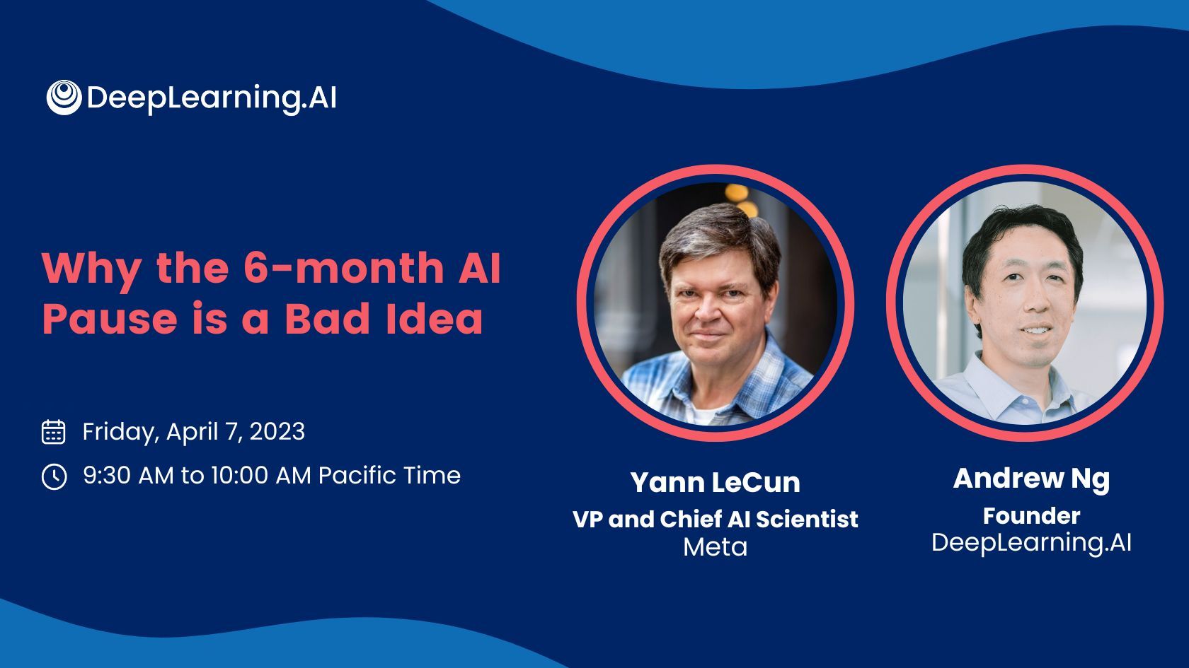 Yann LeCun and Andrew Ng's talk on AI pause banner ad
