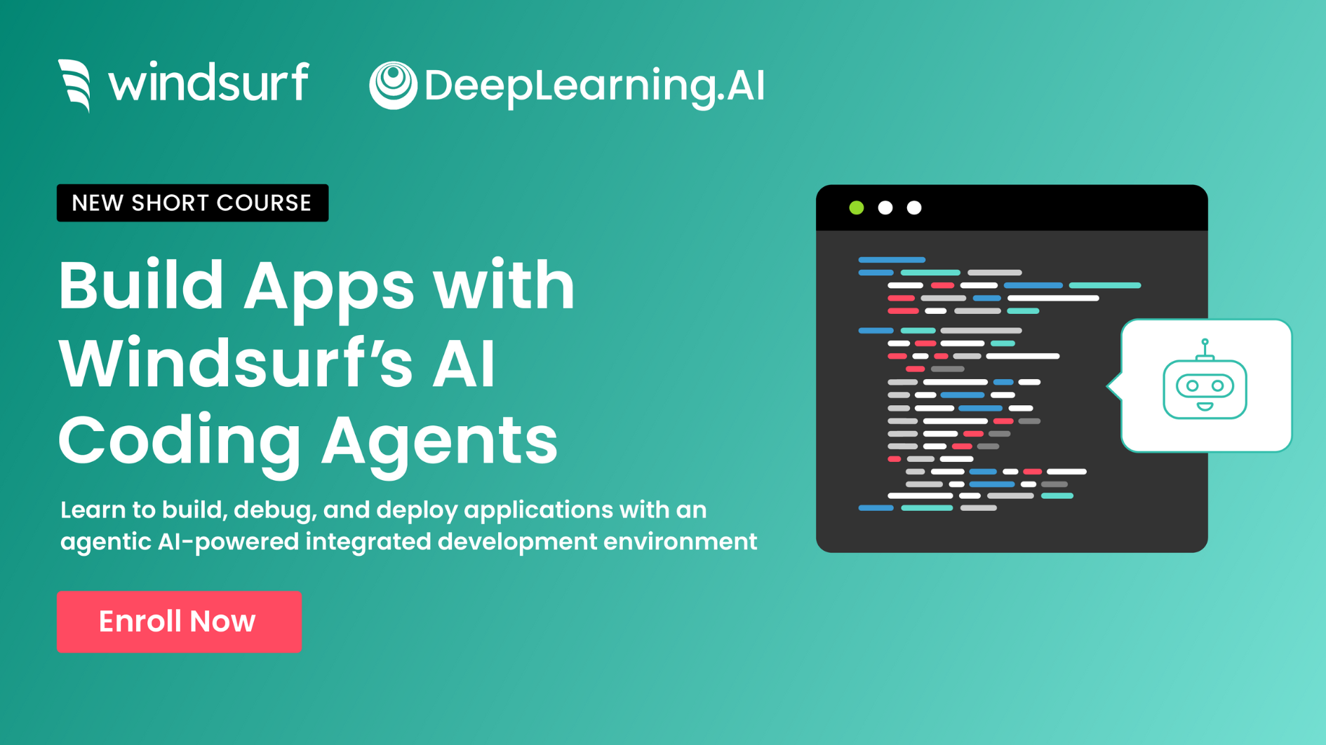 Promo banner for: "Build Apps with Windsurf’s AI Coding Agents"